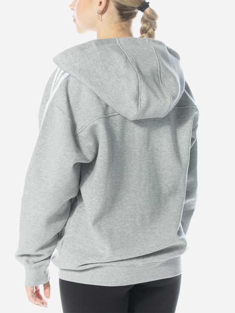 Bluza damska rozpinana streetwear z kapturem długa Adidas Adicolor Classics 3-Stripes Full-Zip Hoodie W "Medium Grey Heather" IK0437 L Szara (4066761398554) - obraz 2