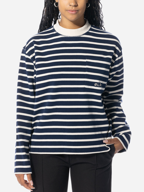 Лонгслів довгий жіночий Olaf Stripe Sweatshirt WMN W140203-NAVY-WHITE M Темно-синій (8720104767204) - зображення 1