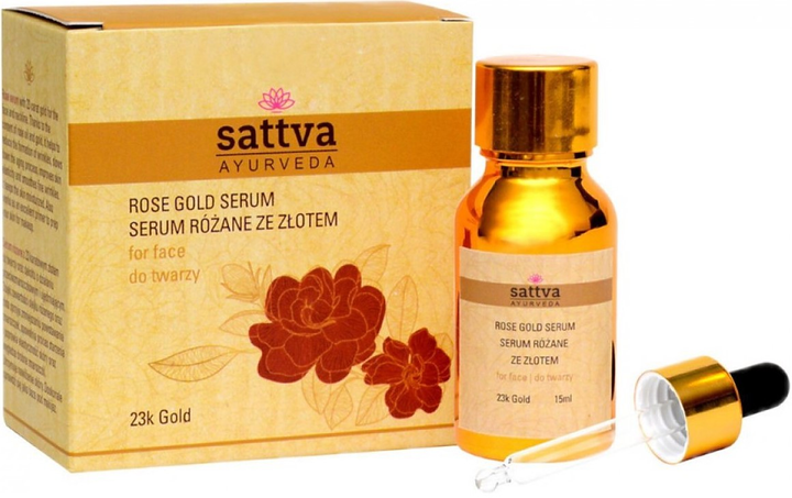 Сироватка для обличчя Sattva Ayurveda Rose Gold Serum з золотом 15 мл (5903794185036) - зображення 1