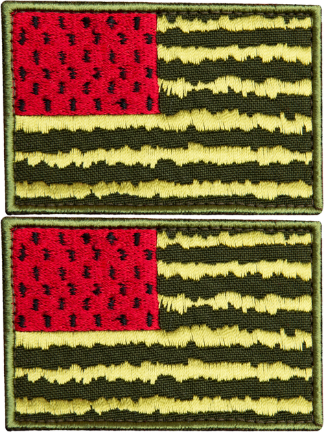 Шеврон нашивка на липучці IDEIA прапор США херсонський Кавунчик вишитий патч 5.3 х 7.6 см 2 шт (2200004271125) - зображення 1