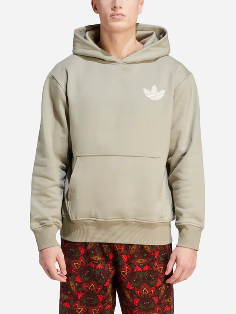 Bluza męska z kapturem oversize Adidas Premium Graphic Hoodie "Silver Pebble" IV9697 XL Beżowa (4067886969377) - obraz 1