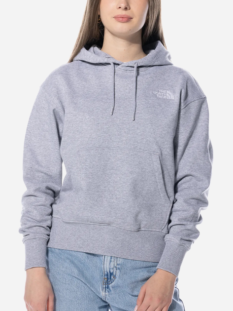 Bluza damska z kapturem krótka The North Face Essential Hoodie W "Light Grey Heather" NF0A7ZJDDYX S Szara (196247664874) - obraz 1