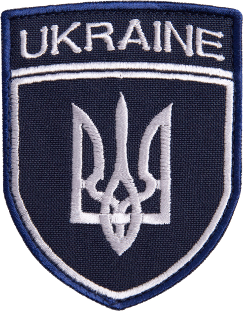 Шеврон нашивка на липучке IDEIA Укрзализныця Украина, вышитый патч 7х9 см борт синий (2200004293844) - изображение 1