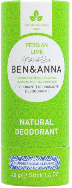 Dezodorant Ben & Anna Natural naturalny dezodorant na bazie sody w sztyfcie Persian Lime 40 g (4260491222275) - obraz 1