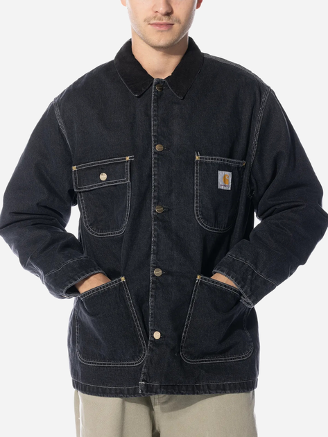Джинсова куртка чоловіча Carhartt WIP OG Chore Coat "Black" I032703-00E06 M Чорна (4064958723554) - зображення 1
