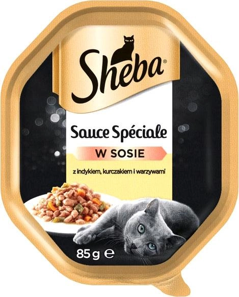 Вологий корм для котів Sheba Sauce Speciale індичка з куркою та овочами 85 г (5900951289989) - зображення 1