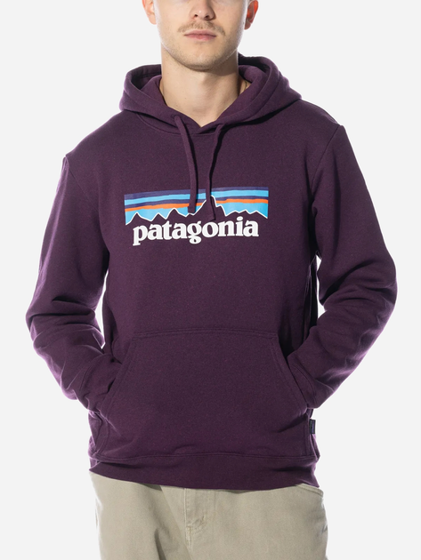 Bluza męska z kapturem oversize Patagonia P-6 Logo Uprisal Hoody "Night Plum" 39622-NTPL S Fioletowa (195699783447) - obraz 1