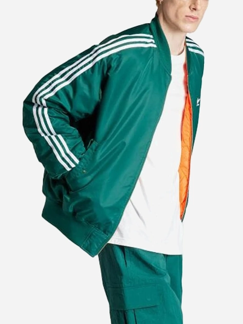 Куртка-бомбер чоловіча Adidas Oversized Reversible Bomber Jacket "Collegiate Green" IW3649 M Зелена (4067886973664) - зображення 2