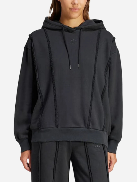 Худі оверсайз жіноче Adidas Oversized Distressed Hoodie W "Black" IY9027 XS Чорне (4067889707556) - зображення 1