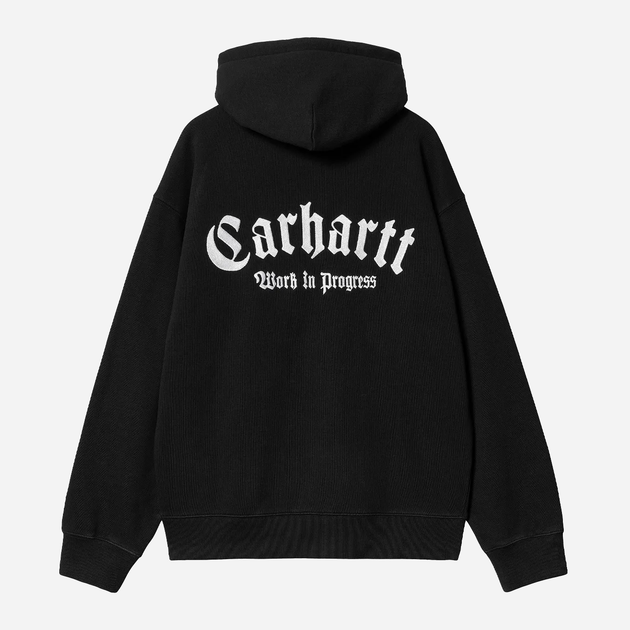 Худі оверсайз чоловіче Carhartt WIP Hooded Onyx Script Sweat "Black" I032865-0D2XX S Чорне (4064958855903) - зображення 2