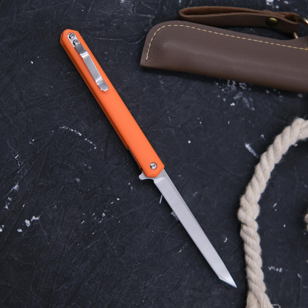 Ніж складний Magura J097 orange handle tanto blade - изображение 2