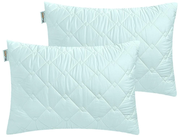 Акція на Набір подушок для сну Sleepingg Антиалергенне волокно чохол зі стібкою М'ята 50х70 2 шт від Rozetka