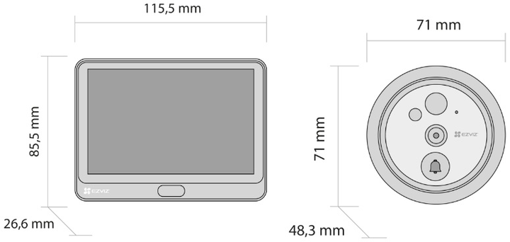 Дверне вічко EZVIZ HP4 зі станцією для відповіді Wi-Fi (6941545620954) - зображення 9