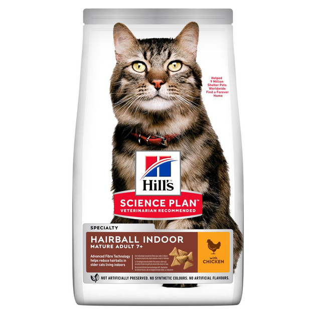 Сухой корм Hill's SP Feline Mature Adult 7+ Hairball Indoor 1,5 кг ...