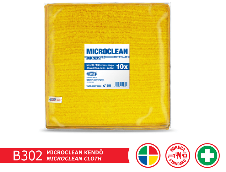 Серветка для професійного прибирання Bonus B302 MicroClean 10шт Жовта - Фото 1 Серветка для професійного прибирання Bonus B302 MicroClean 10шт Жовта - зображення 1