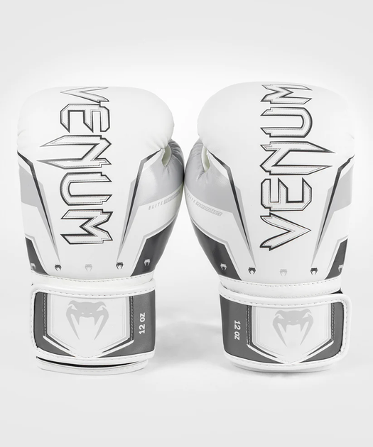 Боксерские перчатки Venum Elite Evo Boxing Gloves - Grey White (VENUM-04260-614-12oz) - Фото 2 Боксерские перчатки Venum Elite Evo Boxing Gloves - Grey White (VENUM-04260-614-12oz) - изображение 2