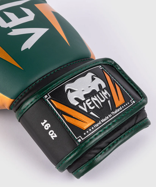Боксерські рукавички Venum Elite Boxing Gloves - Green Bronze Silver (VENUM-1392-612-12oz) - Фото 2 Боксерські рукавички Venum Elite Boxing Gloves - Green Bronze Silver (VENUM-1392-612-12oz) - зображення 2