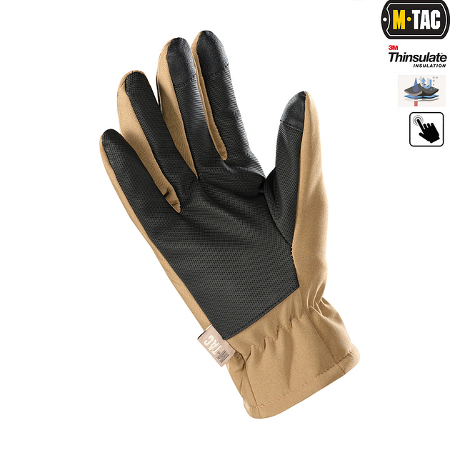 Перчатки thinsulate soft shell m-tac m coyote brown - изображение 2