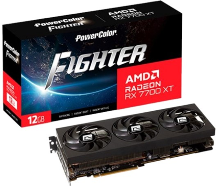 Відеокарта Powercolor PCI-Ex Radeon RX 7700 XT Fighter 12GB GDDR6 (192bit) (2584/18000) (1 x HDMI, 3 х DisplayPort) (RX7700XT 12G-F/OC) - зображення 6