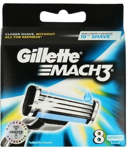 Wymienne wkłady (ostrza) do golenia dla mężczyzn Gillette Mach 3 8 sztuk (3014260243548) - obraz 1