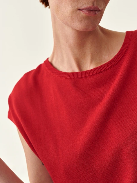 Sweter damski z krótkim rękawem Tatuum LONRI T2214.089 M Czerwony (5900142157011) - obraz 4