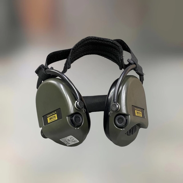 Тактичні активні навушники Sordin Supreme Pro X із заднім тримачем, колір – Олива (76302-X-S) - зображення 1