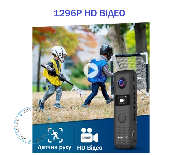 Боди камера BOBLOV C19 - нагрудный WiFi мини видеорегистратор HD 1296P - изображение 3