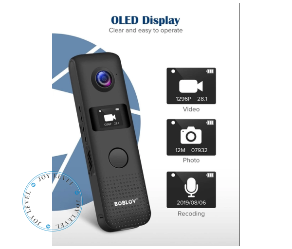Боди камера BOBLOV C18 - нагрудный WiFi мини видеорегистратор HD 1296P 32GB - изображение 5