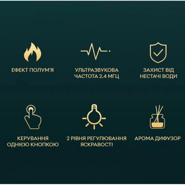 Увлажнитель воздуха с имитацией пламени Аромадиффузор с LED подсветкой (7 цветов) Черный - Фото 6 Увлажнитель воздуха с имитацией пламени Аромадиффузор с LED подсветкой (7 цветов) Черный - изображение 6