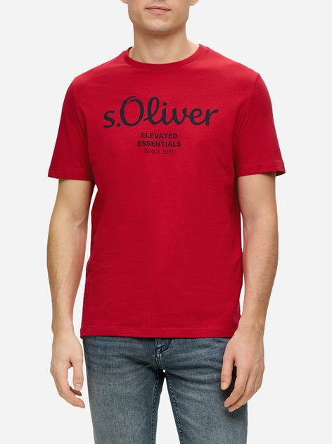 Koszulka męska bawełniana s.Oliver 10.3.11.12.130.2139909-31D1 S Czerwona (4099974203797) - obraz 1