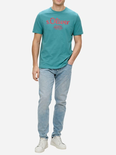 Футболка бавовняна чоловіча s.Oliver 10.3.11.12.130.2139909-65D1 3XL Світло-зелена (4099974204183) - зображення 3