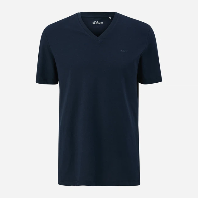 Футболка бавовняна чоловіча s.Oliver 10.3.11.12.130.2143913 2XL Темно-синя (4099975307418) - зображення 4