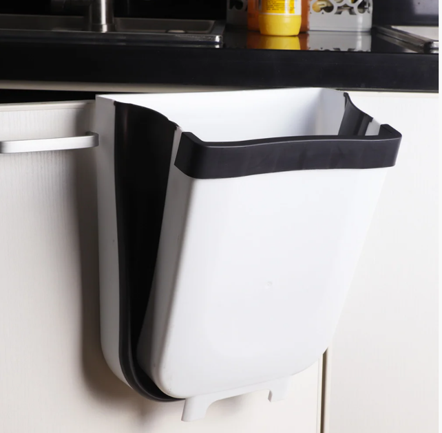 Складаний контейнер для сміття на двері Kitchen Wet garbage FLEXIBLE BIN розкладний білий - зображення 3