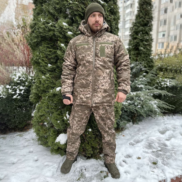 Мужской зимний костюм куртка + брюки Soft Shell с подкладкой Omni-Heat пиксель размер 3XL - изображение 1