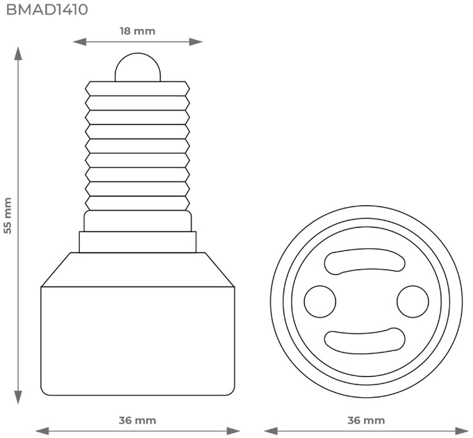 Adapter zarowki DPM z GU10 do E14 (BMAD1410) - obraz 4