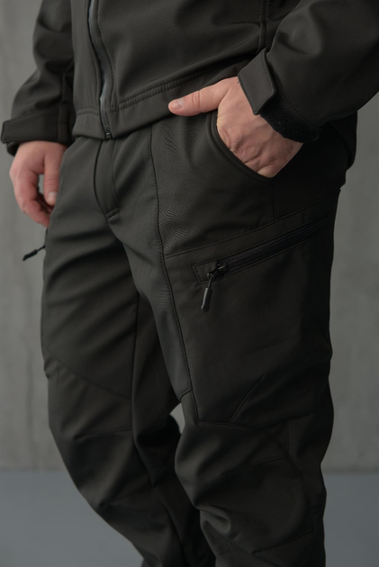 Чоловічі штани SoftShell для поліції на флісі із високою посадкою / Вітро та водозахисні штани 2XL - зображення 2