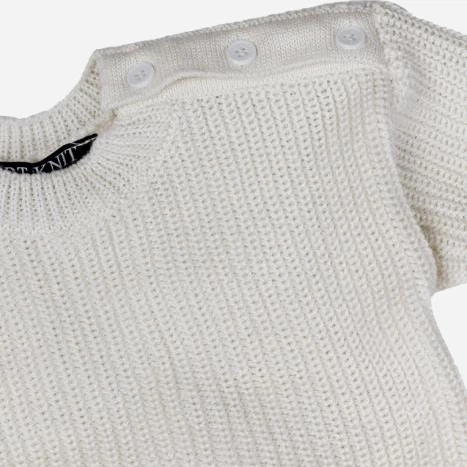 Детский теплый комплект (свитер + штаны + шапочка) для мальчика ARTKNIT Happy 62-68 см Молочный (4823093453531) - изображение 2