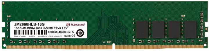 Pamięć Transcend UDIMM DDR4-2666 16384MB PC4-21300 (JM2666HLB-16G) - obraz 1