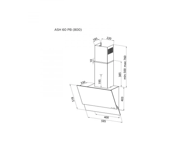 Похильна витяжка Pyramida ASH 60 PB (800) GWH - зображення 5