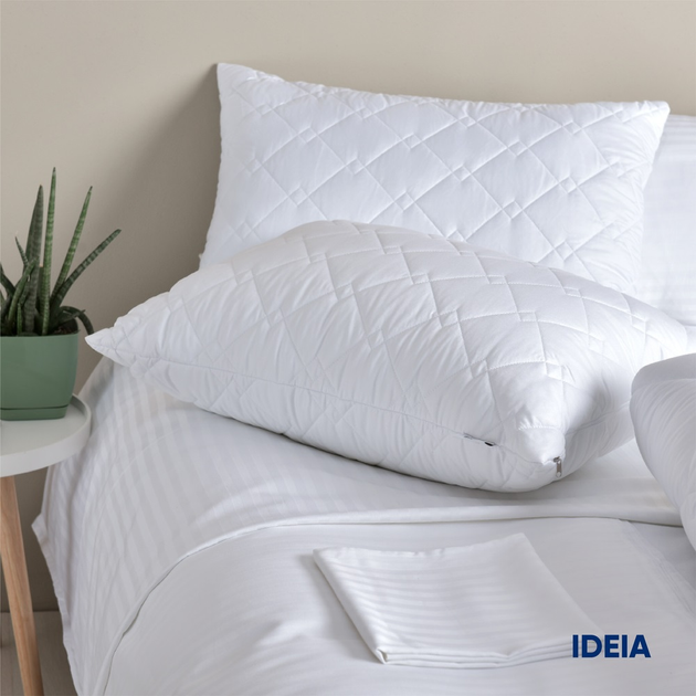 Акція на Набір подушок IDEIA Hotel & Spa Standart Plus білих Антиаллергенних з блискавкою 50х70 2 шт від Rozetka