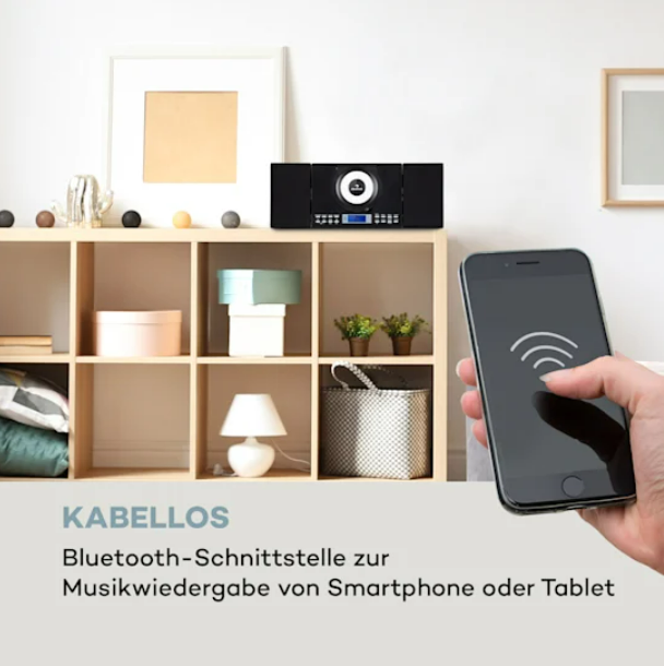 Мультимедиа auna Wallie Microsystem CD плеер Bluetooth USB порт пульт дистанционного управления черный - Фото 8 Мультимедиа auna Wallie Microsystem CD плеер Bluetooth USB порт пульт дистанционного управления черный - изображение 8