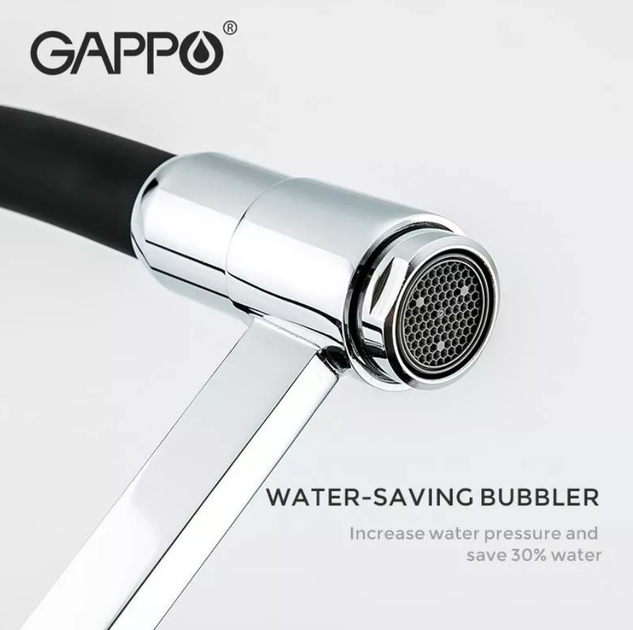 Смеситель с гибким изливом для кухни GAPPO G4398-15, черный/хром - изображение 5