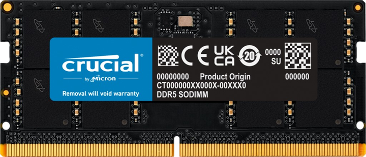 Pamięć RAM Crucial SODIMM DDR5-5600 32768MB PC5-44800 (CT32G56C46S5) - obraz 1