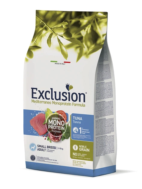 Сухой корм Exclusion Noble Grain Adult Tuna Small Breed Сухой корм для взрослых собак мелких пород с тунцем 7 кг (8011259002990) - изображение 2