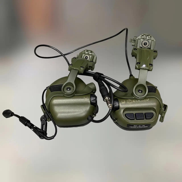Тактические активные наушники Earmor M32 с креплением на шлем олива (244821) - изображение 2