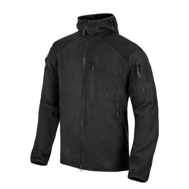 Куртка Helikon-Tex Alpha Hoodie - Grid Fleece, Black XL/Regular (BL-ALH-FG-01) - изображение 1