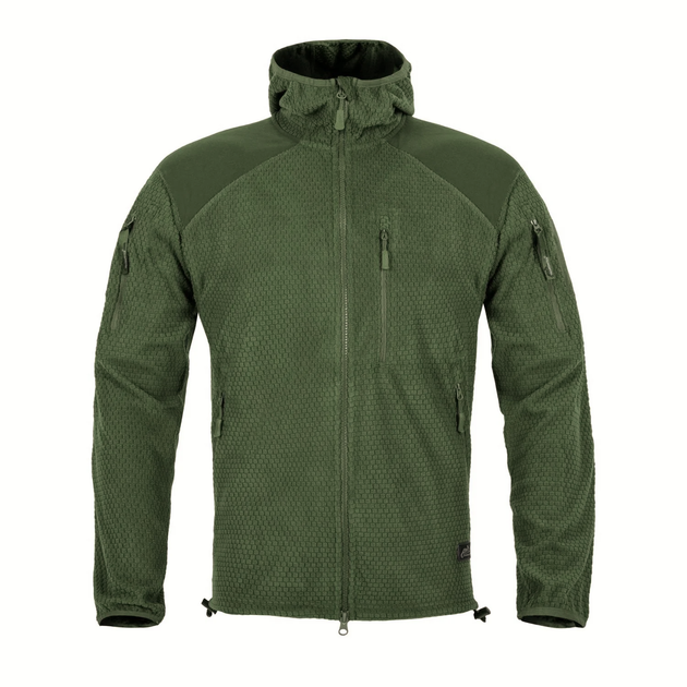 Куртка Helikon-Tex Alpha Hoodie - Grid Fleece, Olive green L/Regular (BL-ALH-FG-02) - зображення 2