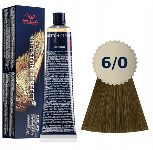 Стійка фарба для волосся Wella Koleston Perfect Me + Pure Naturals 6 - 0 Dark Blonde Natural 60 мл (8005610660936) - зображення 1