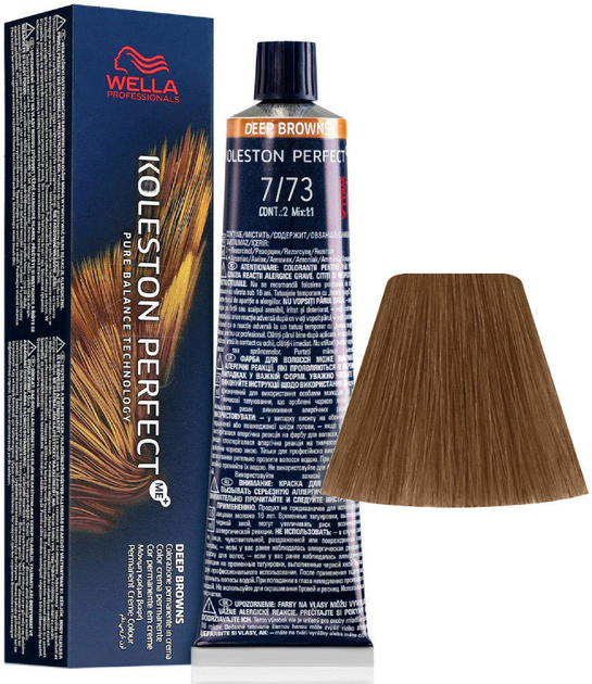 Trwała farba do włosów Wella Koleston Perfect Me + Deep Browns 7 - 73 Medium Blonde Brown Gold 60 ml (8005610649023) - obraz 1