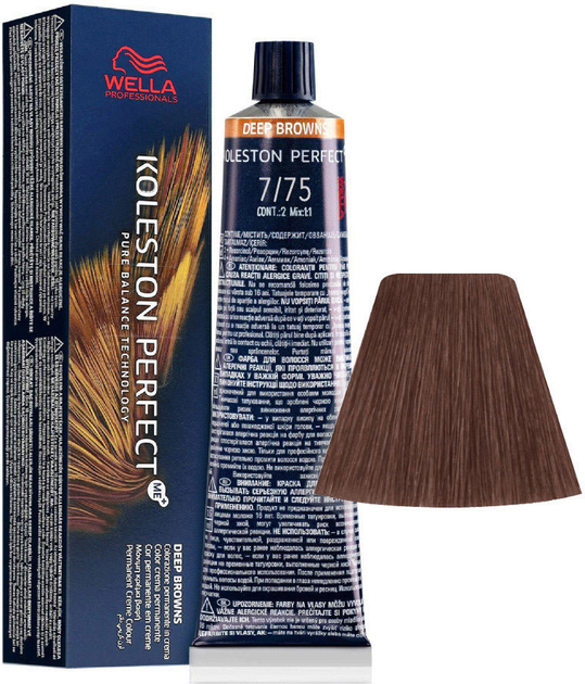 Стійка фарба для волосся Wella Koleston Perfect Me + Deep Browns 7 - 75 Medium Blonde Brown Mahogany 60 мл (8005610649085) - зображення 1